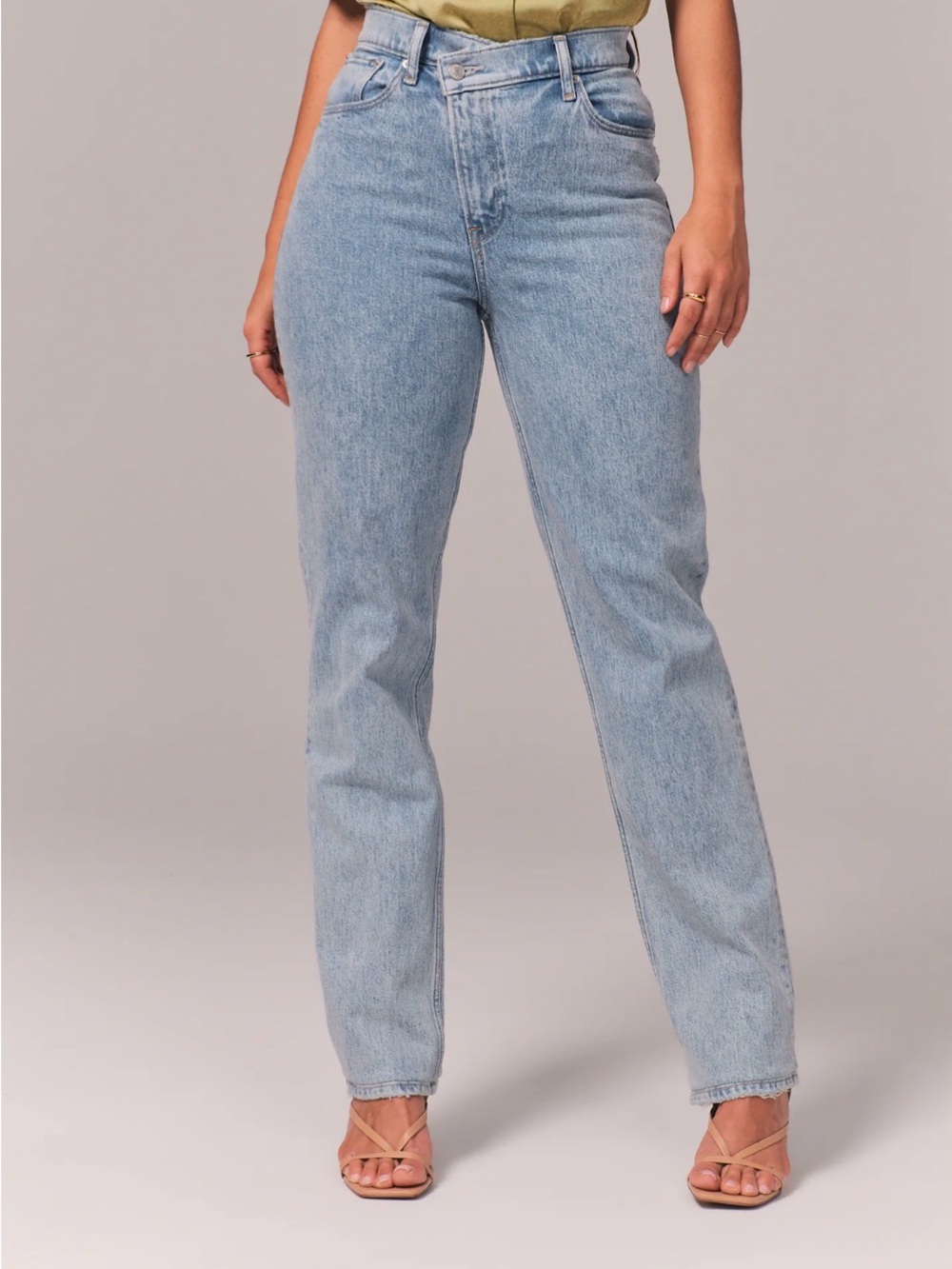 Abercrombie & Fitch the 90s Straight Jeans ultra High-Rise 28/6L blue curve love